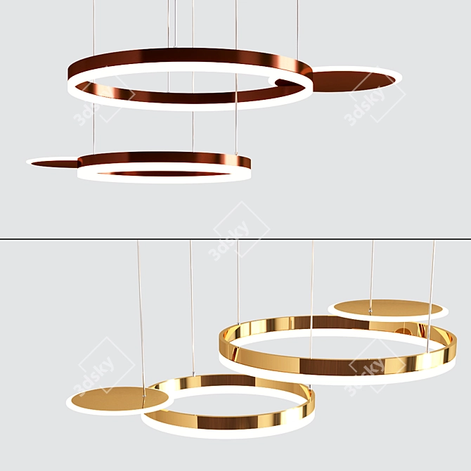 Elegant Medea CH LED Metal-Acrylic Pendant 3D model image 3