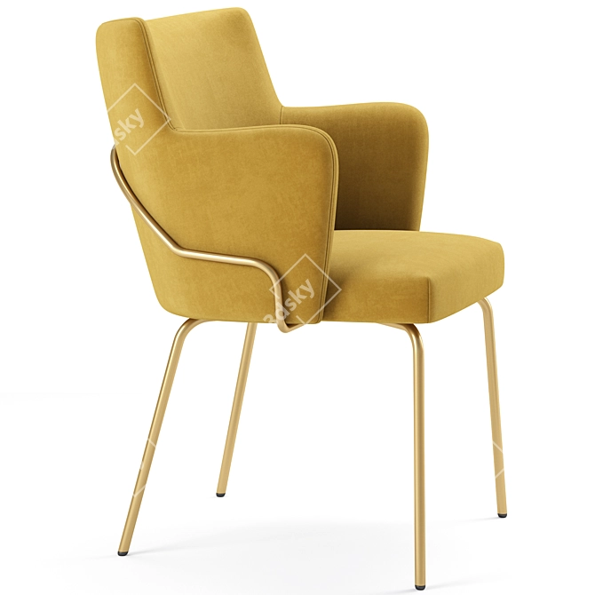 Louvre Tube Armchair: Sleek Design, Multi-use 3D model image 1