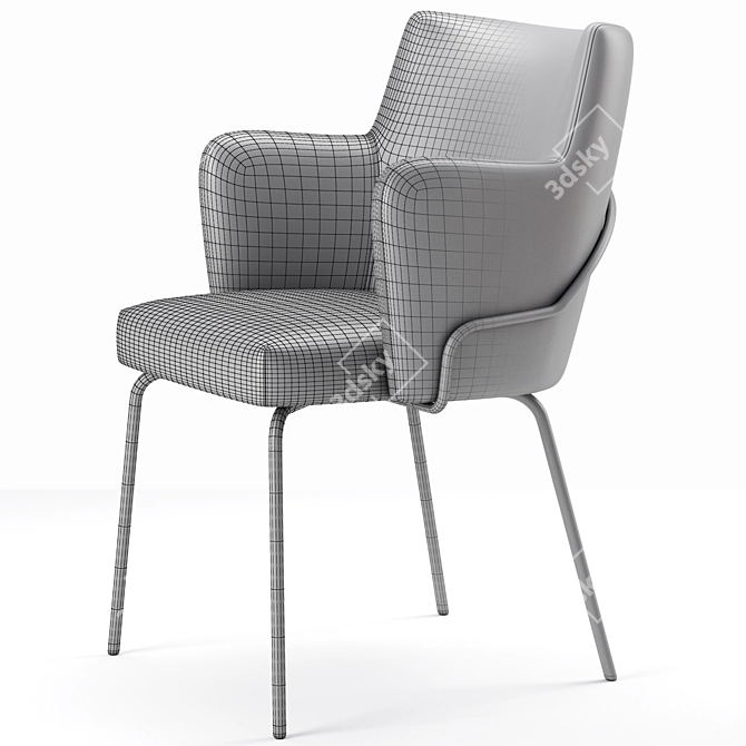 Louvre Tube Armchair: Sleek Design, Multi-use 3D model image 5