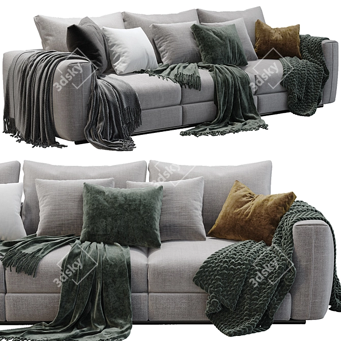 Flexform Asolo: Stylish Sectional Sofa 3D model image 2