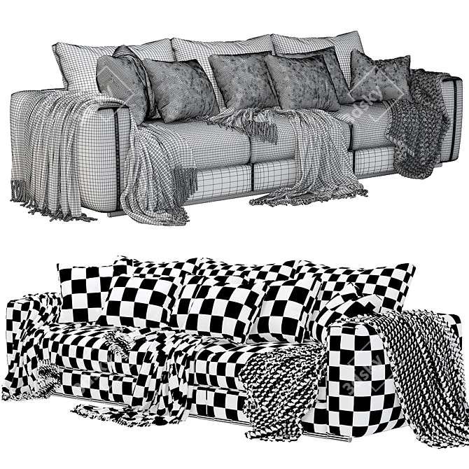Flexform Asolo: Stylish Sectional Sofa 3D model image 3