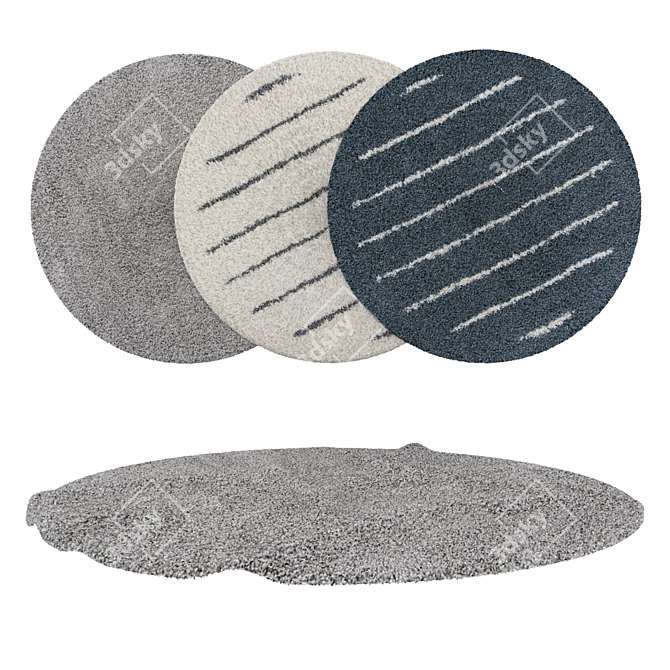 Versatile Set of Round Carpets 3D model image 1