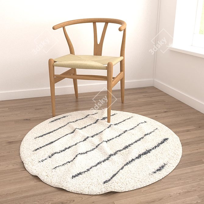 Versatile Set of Round Carpets 3D model image 4