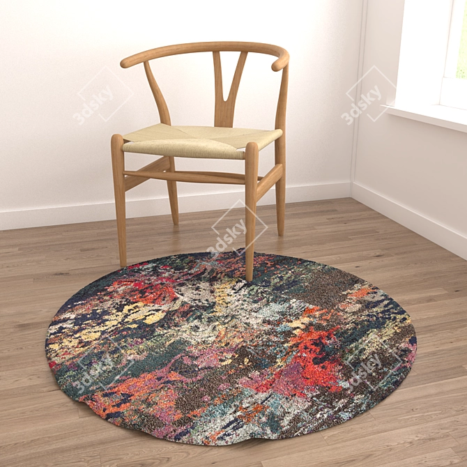 Versatile Round Carpet Set 3D model image 4