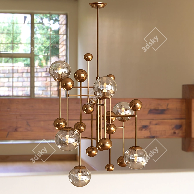 Elegant Belmont Chandelier - Stunning Lighting Fixture 3D model image 2