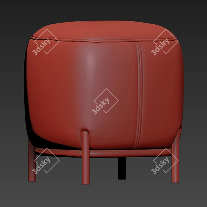 Elegant Hemlock Ottoman: Fabric & Velvet 3D model image 3