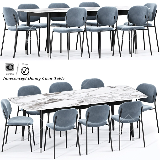 Inno Concept Dining Chair Table: Versatile and Elegant Solution 3D model image 1