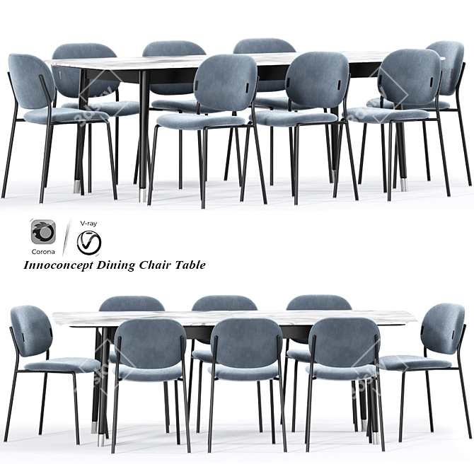 Inno Concept Dining Chair Table: Versatile and Elegant Solution 3D model image 2