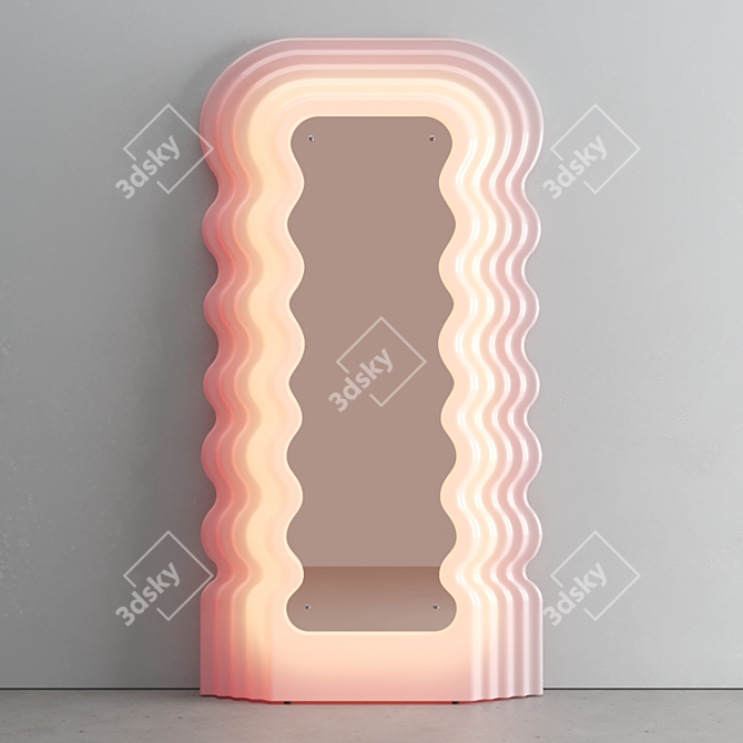 Pink Neon Fibreglass Mirror: Ultrafragola 3D model image 2