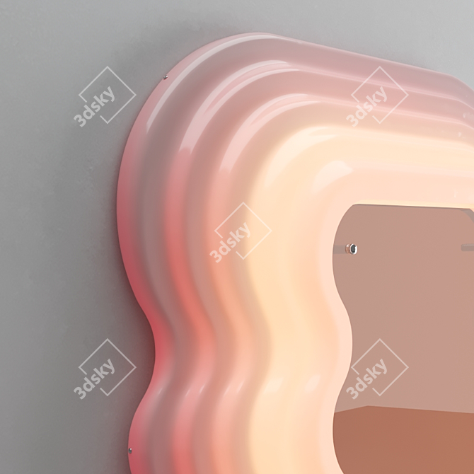 Pink Neon Fibreglass Mirror: Ultrafragola 3D model image 4