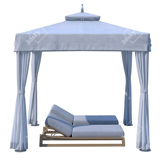 Luxury Outdoor Retreat: Atlantis Pavilion & Sebastian Chaise 3D model image 1