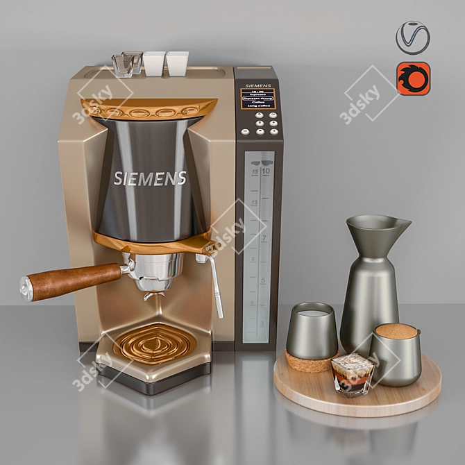 Premium Siemens Coffee Machine 3D model image 1