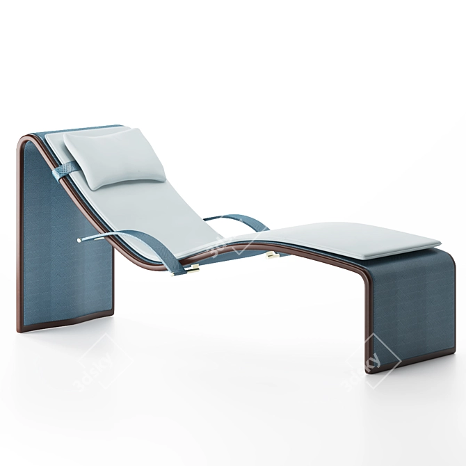 Elegant Wave Chaise Lounge 3D model image 1