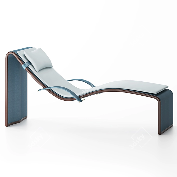 Elegant Wave Chaise Lounge 3D model image 3