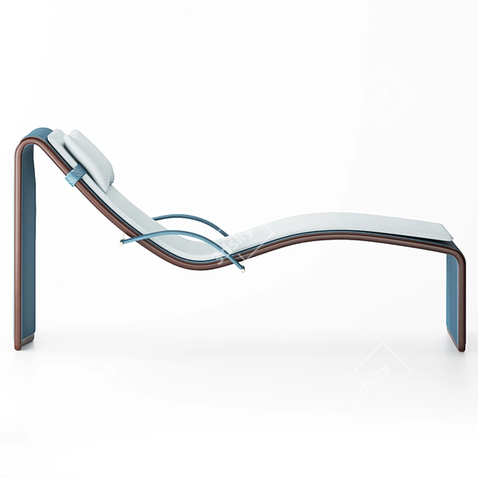 Elegant Wave Chaise Lounge 3D model image 4