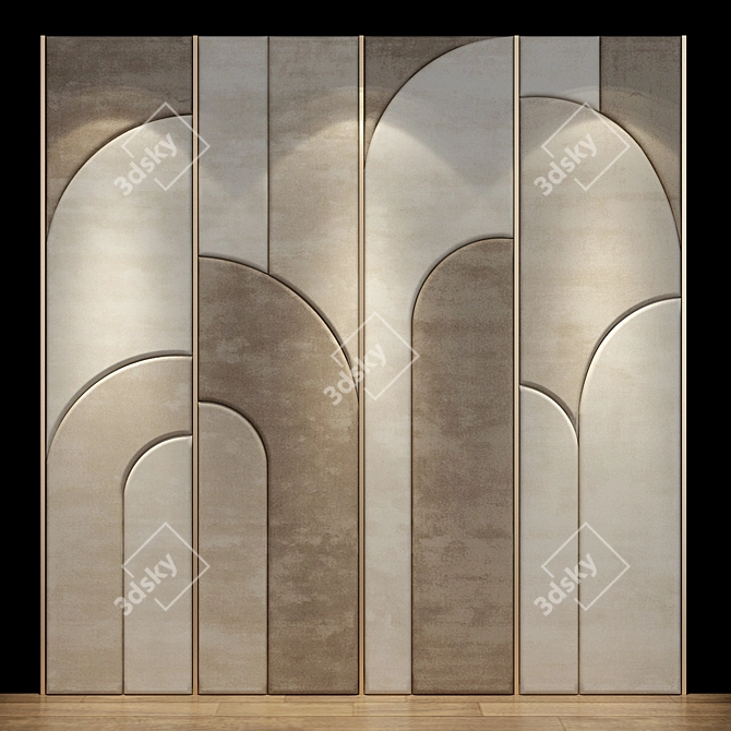 Modern Geometric Wall Panel 3D model image 1