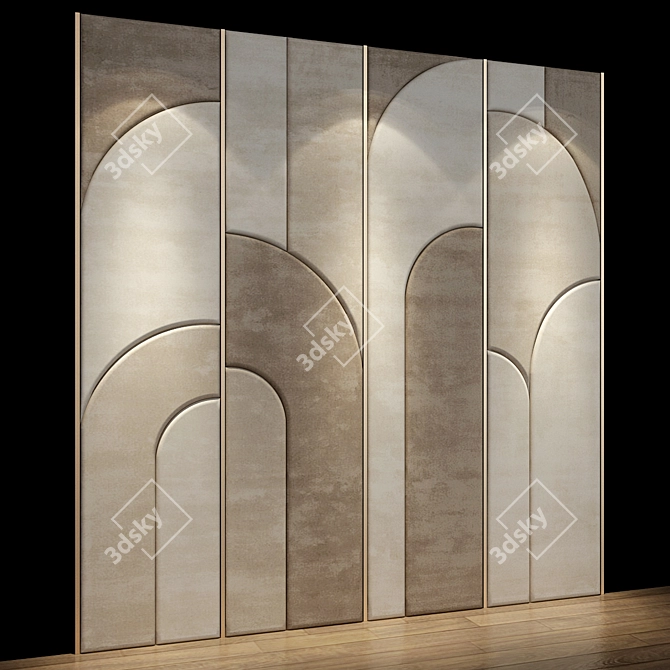 Modern Geometric Wall Panel 3D model image 3