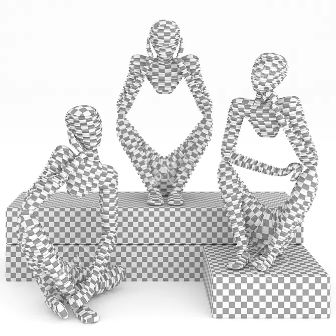 Scandinavian Thinker: Abstract Figurines 3D model image 4