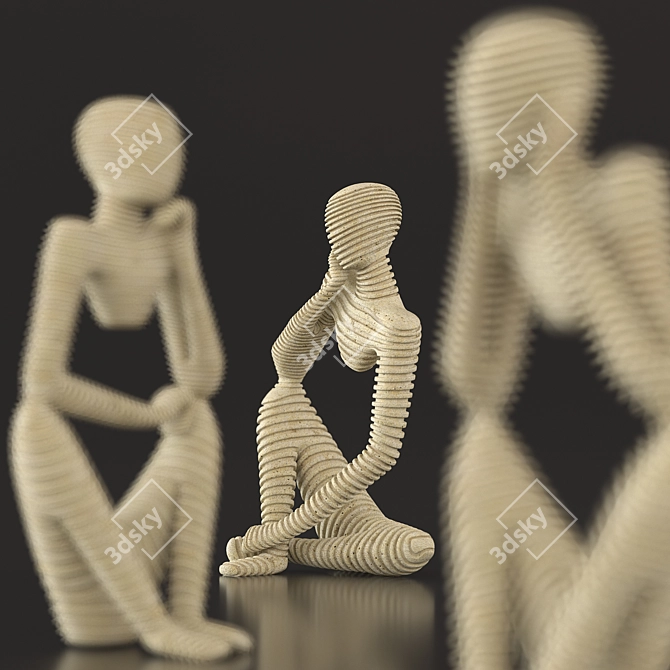 Scandinavian Thinker: Abstract Figurines 3D model image 5