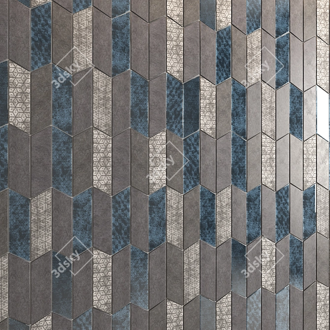 Elegant Rhomboid Glass Mosaic 3D model image 1