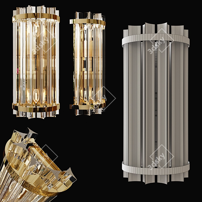 Garda Decor Glass Wall Lamp (Set of 2 - 55cm & 35cm) 3D model image 2