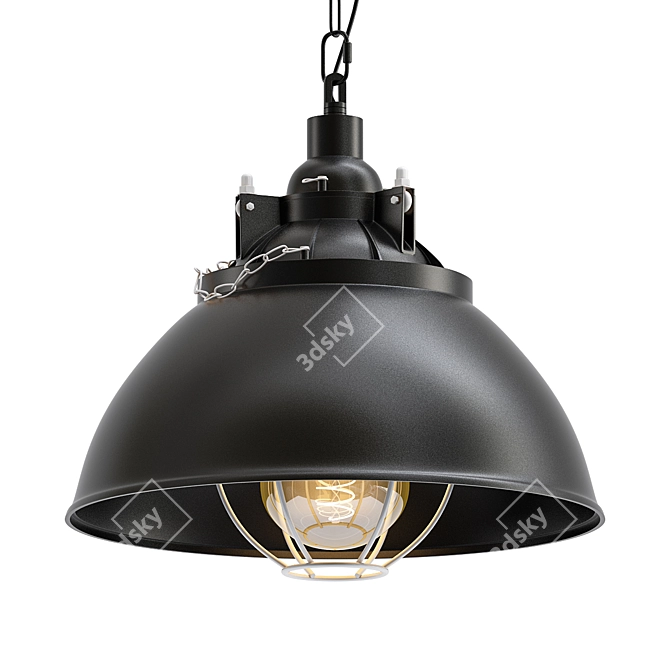 Sleek Industrial Pendant Light 3D model image 1