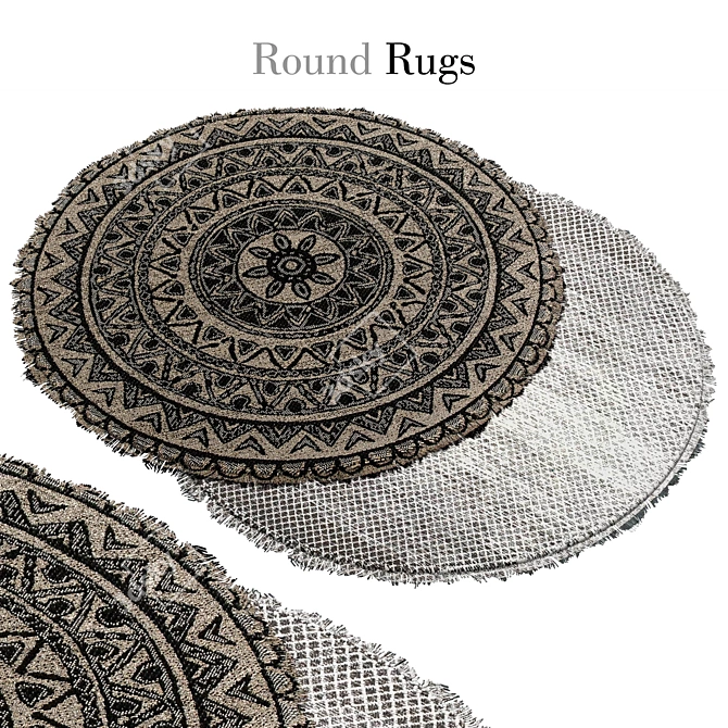 Elegant Round Carpets - Perfect for Any Space 3D model image 1