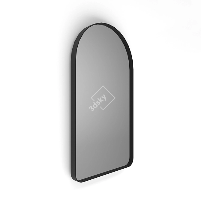 Sleek Arched Mirror: Thin Metal Frame 3D model image 2