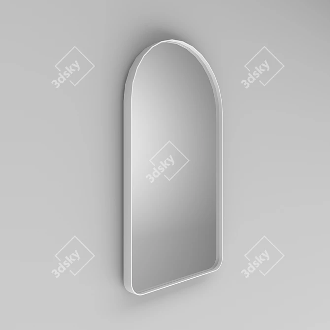 Sleek Arched Mirror: Thin Metal Frame 3D model image 3