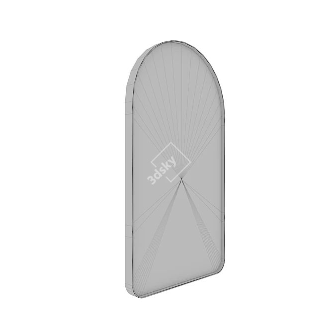 Sleek Arched Mirror: Thin Metal Frame 3D model image 4