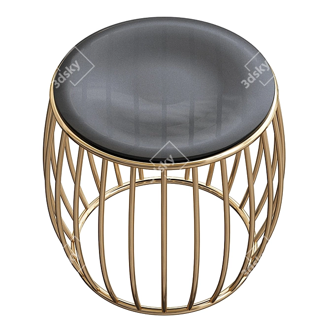 Circular Gold Glass Coffee Table 3D model image 3