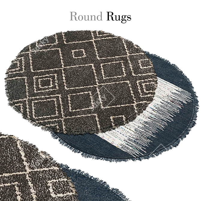 Plush Round Carpets: Luxurious Comfort 3D model image 1