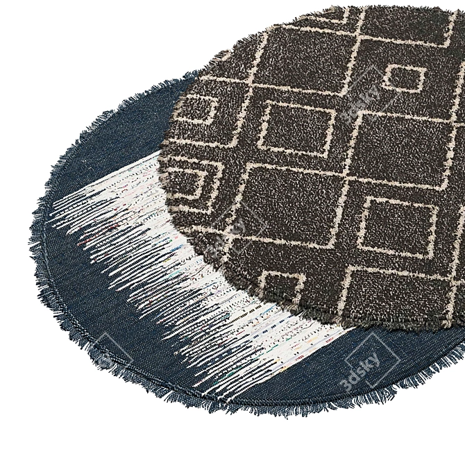 Plush Round Carpets: Luxurious Comfort 3D model image 2