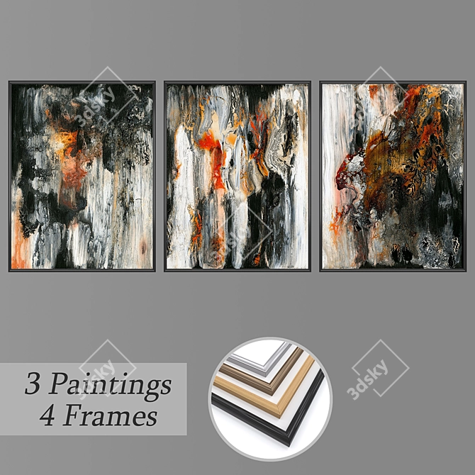 Contemporary Wall Art Set 3137 3D model image 1