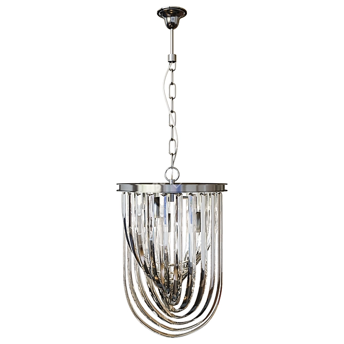 Elegant Chrome Ceiling Lamp 3D model image 1