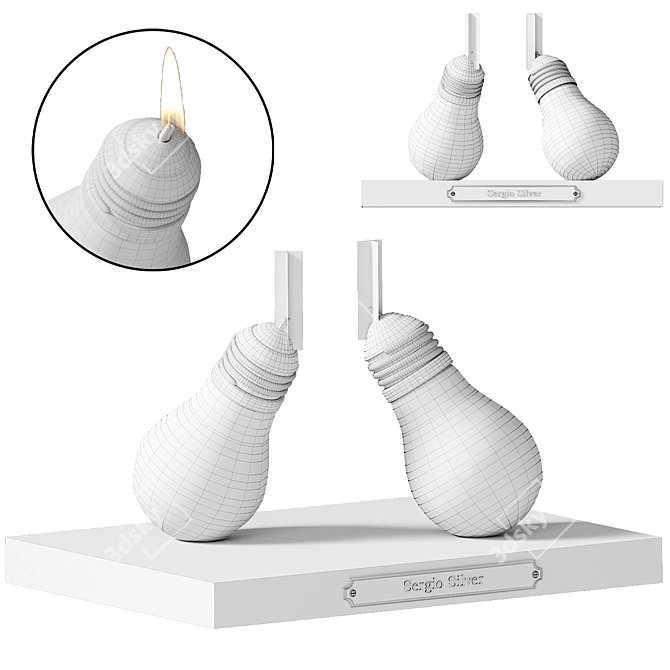 Sergio Silver Decorative Table Lamp 3D model image 2