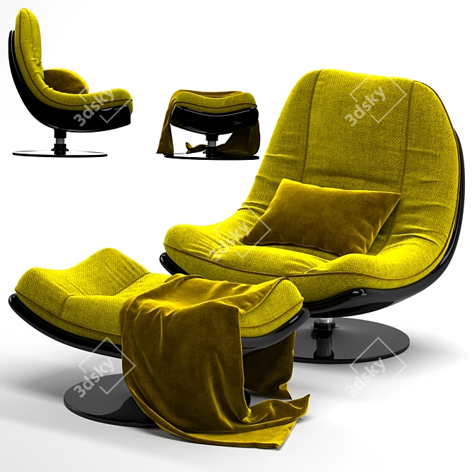 360° Rotation Axis Swivel Armchair 3D model image 2