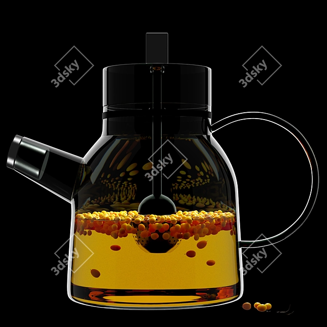 Sleek Glass Kettle 3D model image 2