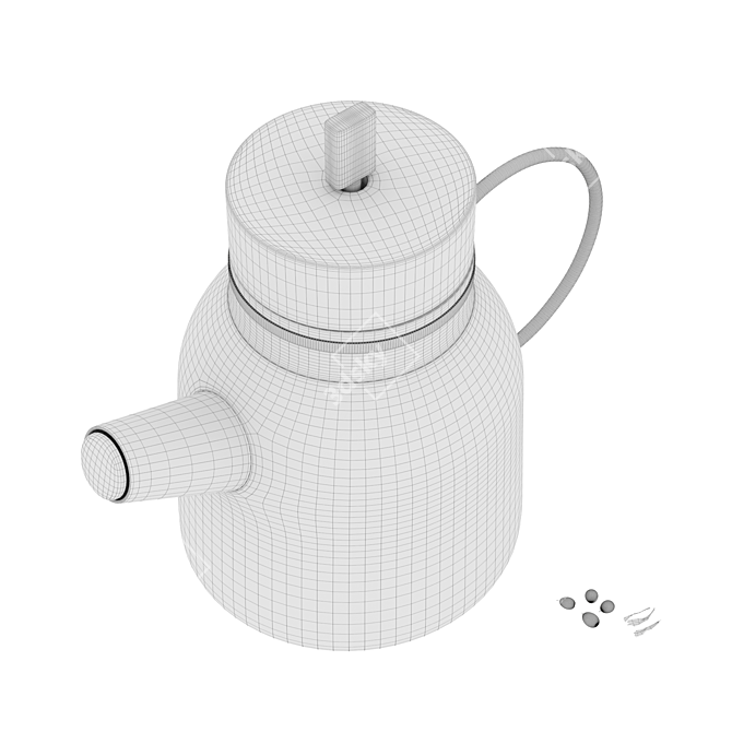 Sleek Glass Kettle 3D model image 4