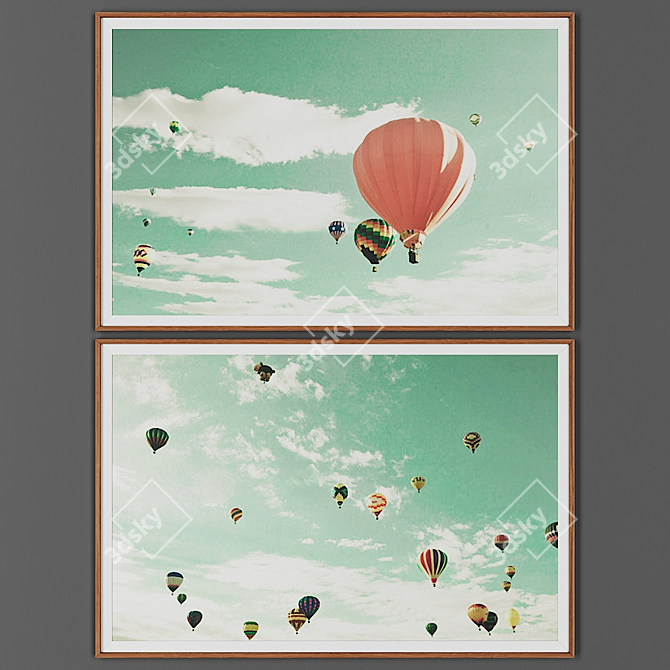 Wooden Framed Picture Set 3D model image 1