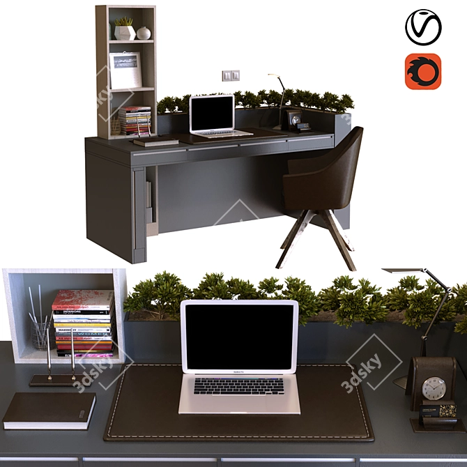 Workplace 010: Efficient and Versatile Office Solution 3D model image 1