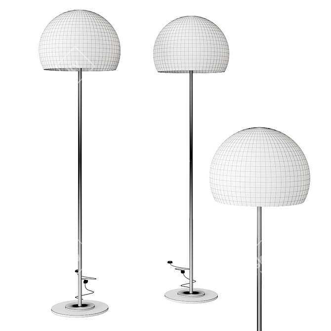 Lalampada Mirror: Sleek Steel Floor Lamp 3D model image 2