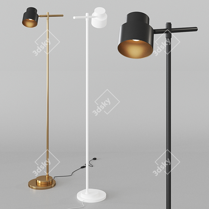 Satellite Brass Floor Lamp 3D model image 1