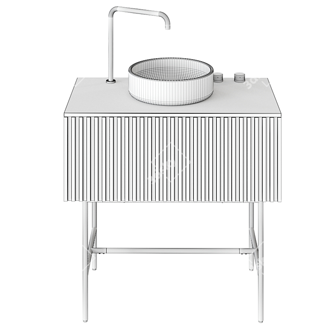 Modern Division Washbasin: Versatile Design! 3D model image 4