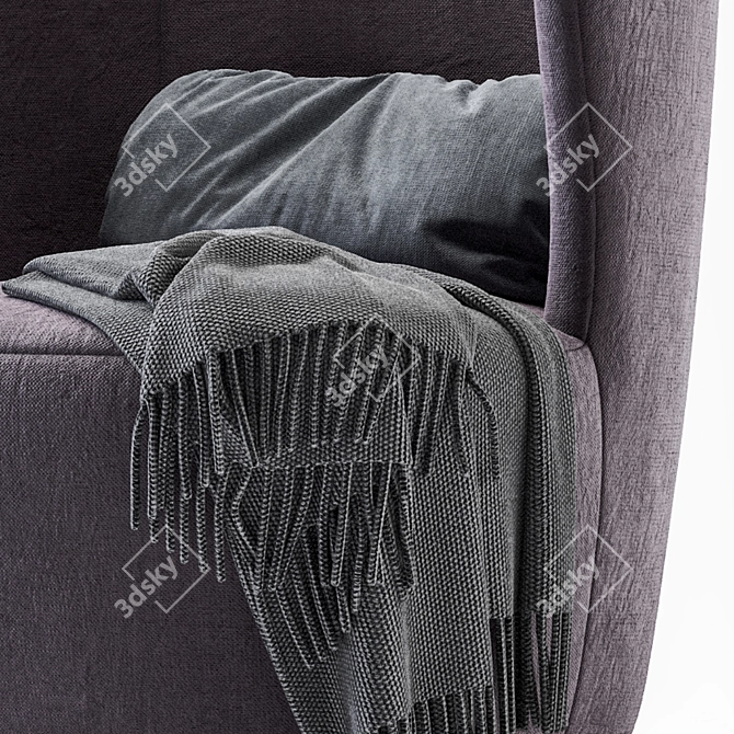 Stay Lounge High Back Gubi Chair 3D model image 4