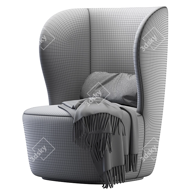 Stay Lounge High Back Gubi Chair 3D model image 5