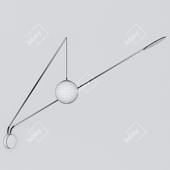 Elegant Inti Swing Arm Sconce 3D model image 3