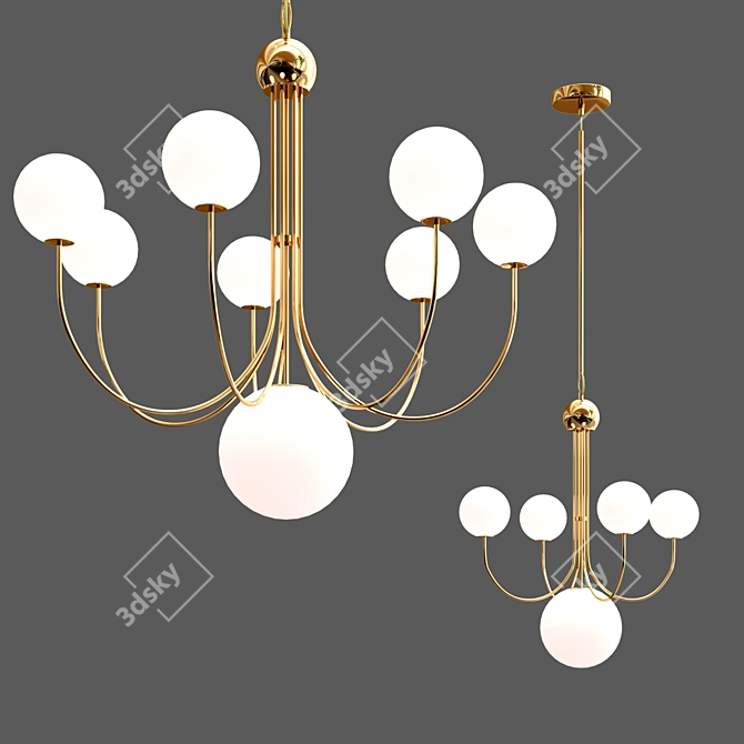 Thira Metal and Glass Pendant 3D model image 1