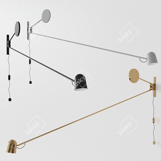 Luceplan Counterbalance Sconce: Modern Italian Wall Lamp 3D model image 1