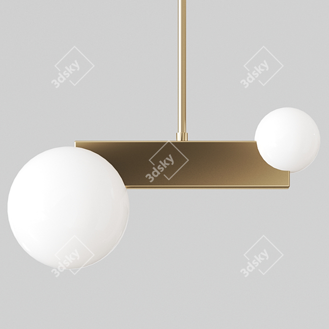 Elegant Metal Pendant Lamp 3D model image 2